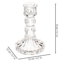 Itens Castiçal transparente, design clássico, decoração de mesa, 12 cm, 2 peças