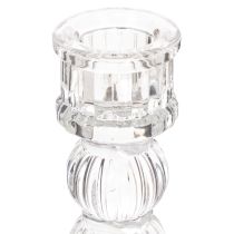 Itens Castiçal transparente, design clássico, decoração de mesa, 12 cm, 2 peças