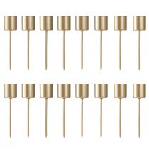 Itens Castiçais de encaixe, dourado fosco, para velas de 24 mm, 11 cm, 16 peças