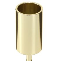 Itens Porta-velas moderno em metal dourado 21,5cm 4 peças
