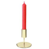 Itens Porta-velas moderno dourado de metal com altura de 10 cm, 4 peças