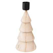 Itens Castiçal de madeira para decoração de árvore de Natal natural H16cm 2 peças