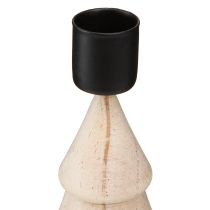 Itens Castiçal de madeira para decoração de árvore de Natal natural H16cm 2 peças