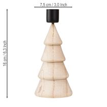 Itens Castiçal de madeira para decoração de árvore de Natal natural H16cm 2 peças