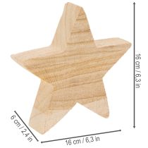 Itens Castiçal rústico de madeira em formato de estrela para velas finas, 16 cm