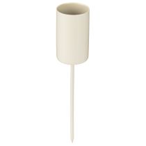 Itens Porta-vela de metal em bastão, bege, A11cm, 4 peças