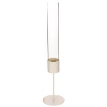 Itens Castiçal cilíndrico moderno de vidro com 45 cm