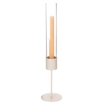 Itens Castiçal cilíndrico moderno de vidro com 45 cm