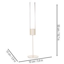 Itens Castiçal com cilindro de vidro sobre base metálica de 50 cm
