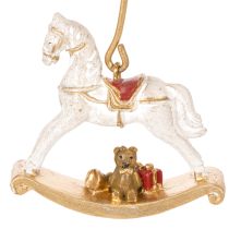 Itens Suporte para vela de Natal em forma de cavalo de balanço, 20 cm, conjunto com 3 peças