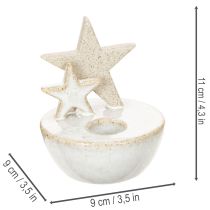 Itens Castiçais de cerâmica em formato de estrela, decoração natalina, 11 cm, 2 peças.