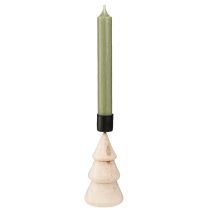 Itens Porta-velas decoração de árvore de Natal madeira natural H13cm 4 peças