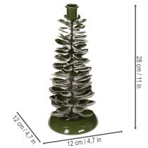 Itens Castiçal em forma de árvore de Natal, decoração em metal verde, 28 cm