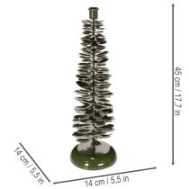 Itens Castiçal em formato de árvore de Natal, metal verde, 45 cm