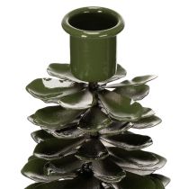 Itens Castiçal em formato de árvore de Natal, metal verde, 45 cm