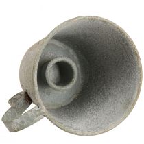 Itens Castiçal cônico copo vintage castiçal metal cinza Ø9,5cm Alt.8cm 3 unidades
