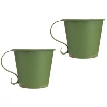 Itens Castiçal em bastão copo vintage metal verde Ø7cm Alt.6cm 2 unidades