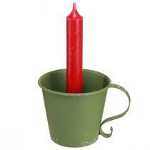 Itens Castiçal em bastão copo vintage decoração de metal verde Ø9,5cm Alt.8cm 3 unidades