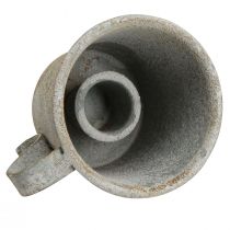 Itens Castiçal cônico copo vintage metal cinza Ø7cm Alt.6cm 2 unidades