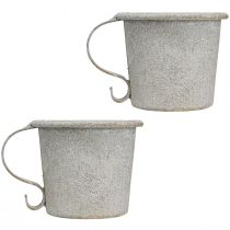 Itens Castiçal cônico copo vintage metal cinza Ø7cm Alt.6cm 2 unidades