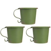 Itens Castiçal em bastão copo vintage decoração de metal verde Ø9,5cm Alt.8cm 3 unidades