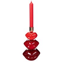 Itens Porta-velas em formato de lábios brilhantes, design moderno, 21 cm
