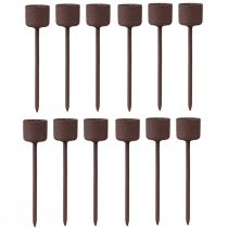 Itens Castiçal em bastão para tampar marrom ferrugem Ø22mm Alt.10,5cm 12 unid.