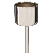 Itens Castiçal em bastão para tampar prata Ø22mm 10,5cm 12 un