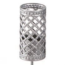 Itens Castiçais de vareta, cinza-prateado, Ø22mm, A10cm, conjunto de 4 peças