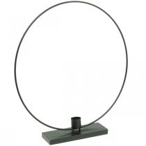 Anel decorativo castiçal de metal laço deco preto Ø30cm
