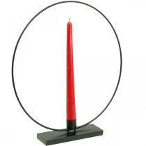 Anel decorativo castiçal de metal laço deco preto Ø30cm