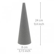 Itens Cone de espuma floral OASIS® SEC cinza, espuma seca A24cm Ø8cm 6 unidades