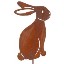 Itens Coelho de jardim para decoração de Páscoa com acabamento rústico em estilo campestre, 60 cm, conjunto de 4 peças.