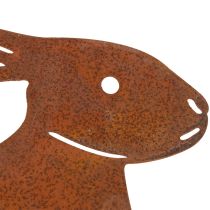 Itens Coelho de metal para jardim, peça rústica que chama a atenção em canteiros e flores, 100 cm, 2 unidades.
