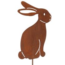 Itens Estaca de jardim em forma de coelho da Páscoa, feita de metal, para decoração elegante de primavera ao ar livre, 80 cm, 4 peças.