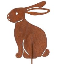 Itens Estaca de jardim em forma de coelho da Páscoa, feita de metal, para decoração elegante de primavera ao ar livre, 80 cm, 4 peças.