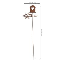 Itens Casinha de pássaros rústica para jardim, com formato de coração e galho, 100 cm