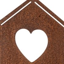 Itens Casinha de pássaros rústica para jardim, com formato de coração e galho, 100 cm