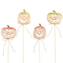 Itens Abóbora decorativa com rosto, decoração de Halloween, 31 cm, 12 peças
