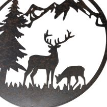 Itens Estaca decorativa, animais da floresta, veado e pinheiro, 100 cm