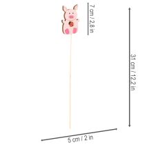Itens Enfeite decorativo de porquinho com flor, madeira, 31 cm, 16 peças