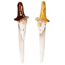 Itens Gnomo decorativo de jardim para vasos de plantas, 16 cm, 2 peças