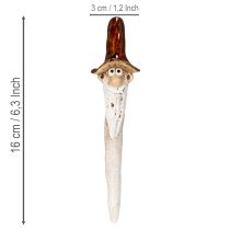 Itens Gnomo decorativo de jardim para vasos de plantas, 16 cm, 2 peças