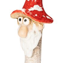 Itens Estatueta de anão para colar, com barba longa e chapéu de cogumelo, decoração, 17 cm, 2 peças