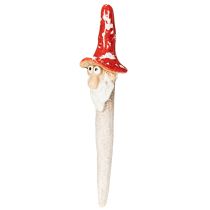 Itens Estatueta de anão para colar, com barba longa e chapéu de cogumelo, decoração, 17 cm, 2 peças