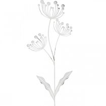 Decoração de primavera, flor deco shabby chic branco, prata L87cm L18cm