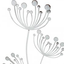 Decoração de primavera, flor deco shabby chic branco, prata L87cm L18cm