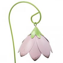 Estacas de jardim de metal decorativas flores coloridas estacas de cama L34 4 unidades
