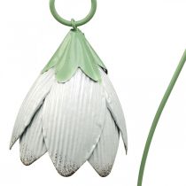 Estacas de jardim de metal decorativas flores rosa roxo branco L58cm 3 unidades