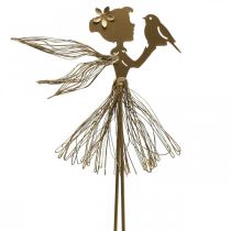 Estaca de jardim elfo estaca de metal para cama de jardim ouro 16,5 × 15 cm